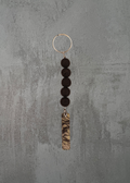 L1 - Black Lava Stone & Marbled Jasper Keychain
