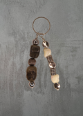 J5 - Labradorite, Mother of Pearl & Silver Bead Keychain