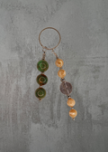 K2 - Green Ceramic Bead & Mother of Pearl Keychain