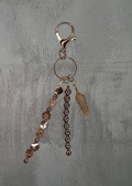 J7 - Glass Bead, Silver Tone Metal & Wire-Wrapped Crystal Keychain / Bag Charm