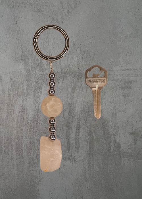 B6 - Quartz & Chrome Keychain