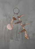 C7 - Shell Shard & Stone Beaded Keychain