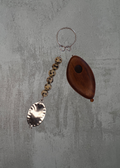 C6 - Spotted Jasper & Sculpted Wood Keychain