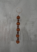 F2 - Wood & Chrome Bead Keychain Charm
