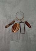 F9 - Botswana Agate, Wood & Carnelian Keychain