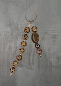 F8 - Dalmatian Jasper, Labradorite & Botswana Agate Keychain