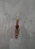 G8 - Speckled Stone & Brown Bead Keychain Charm
