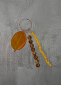 H3 - Amber & Yellow Beaded Keychain