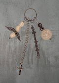 D9 - Quartz, Pearl & Silver Charm Keychain